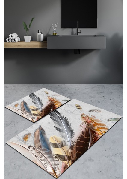 Banyo Paspası, Klozet Takımı, Yıkanabilir Halı, Kaymaz Taban Halı, Halı