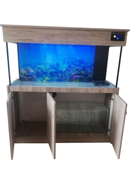 Kanki Pet Mobilyalı Sumplı KP150SMP02 Akvaryum Kumandalı Led Aydınlatmalı-150 x 50 x 60 cm