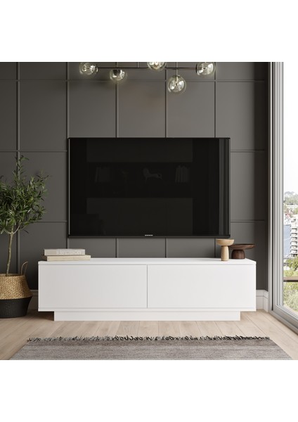 Fonda Tv Ünitesi Tv Sehpası 140CM Beyaz Fn1-W