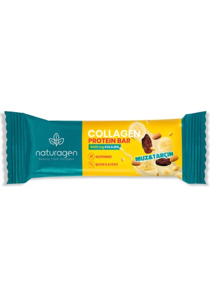 (5.000 Mg Collagen) Protein Bar Muz+tarçın Glutensiz,sağlıklı Atıştırmalık 35 Gr X 1 Adet