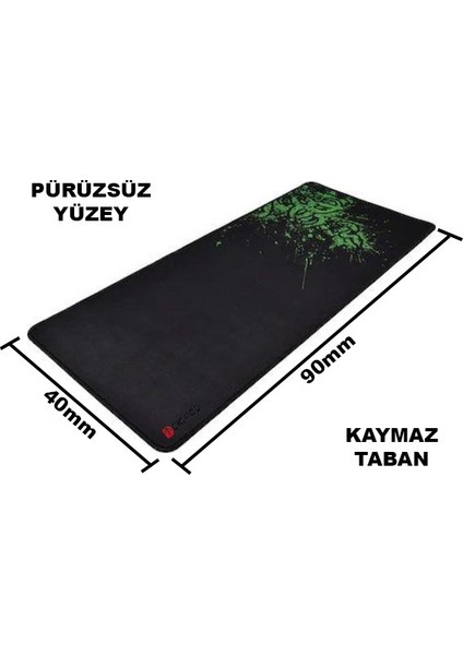 Xrazer Dikişli Kaydırmaz Taban Speed Mouse Pad Oyuncu Gaming Mousepad Büyük Boy Xxl 90 x 40