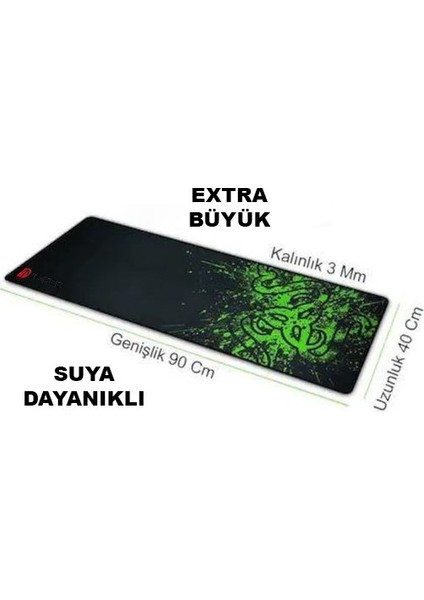 Xrazer Dikişli Kaydırmaz Taban Speed Mouse Pad Oyuncu Gaming Mousepad Büyük Boy Xxl 90 x 40