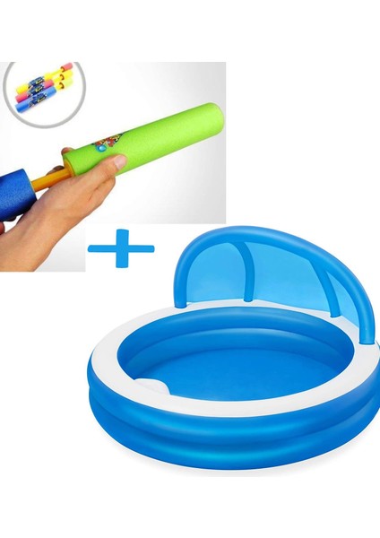 Su Pompalı-Bestway 54337 Gölgelikli, Minderli Aile Keyif Havuzu