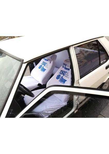 Tofaş Murat 131 Oto Koltuk Servis Kılıfı Penye Opar Baskılı Ön Arka Takım Beyaz fiyatları