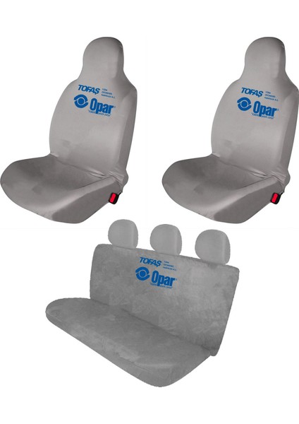 Tofaş Sahin Oto Koltuk Servis Kılıfı Penye Opar Baskılı Ön Arka Takım Gri