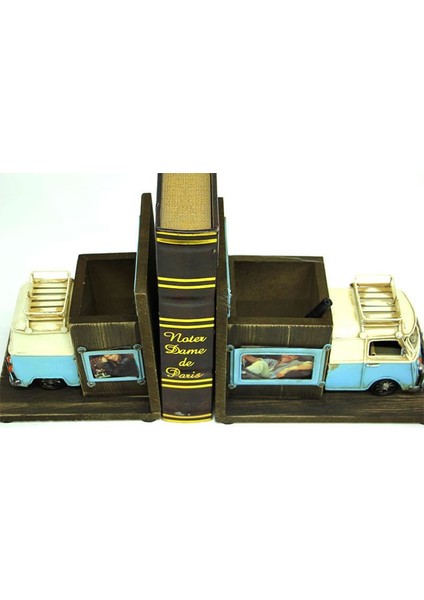 Dekoratif Metal Minibüs Kitap Tutucu Kalemlik Çerçeve Hediyelik modelleri