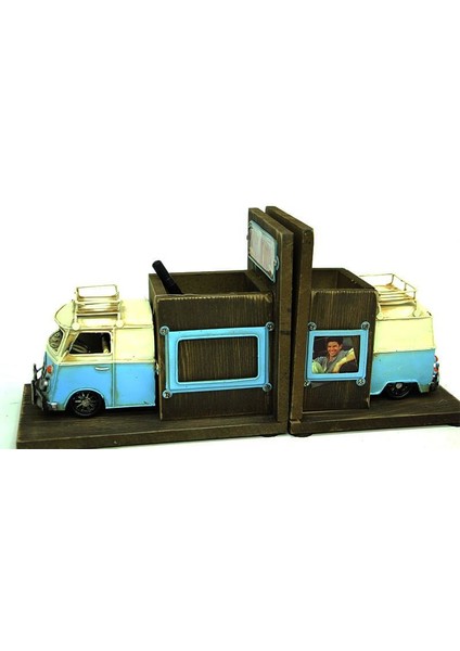 Dekoratif Metal Minibüs Kitap Tutucu Kalemlik Çerçeve Hediyelik indirimleri