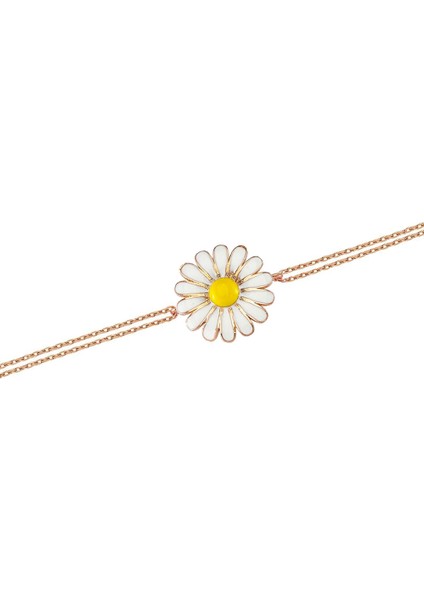 Gümüş Papatya Kolye, Bileklik, Küpe, Çiçekli Hediye Seti - DT0445-HS