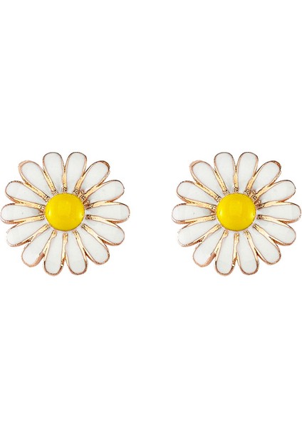 Gümüş Papatya Kolye, Bileklik, Küpe, Çiçekli Hediye Seti - DT0445-HS
