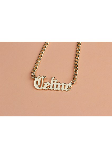 Kişiye Özel Isimli Gotik Gurmet Gümüş Kolye fiyatları