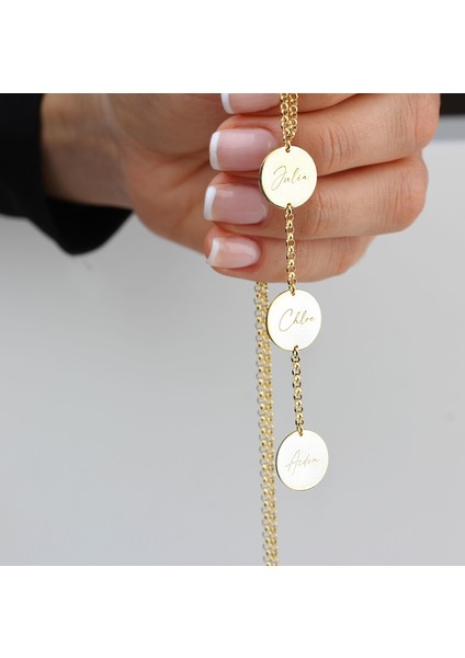 Kişiye Özel 3 Plaka Doç Gümüş Kolye fırsatları