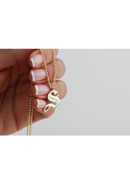 Kişiye Özel Gotik Harf Gurmet Gümüş Kolye fiyatları