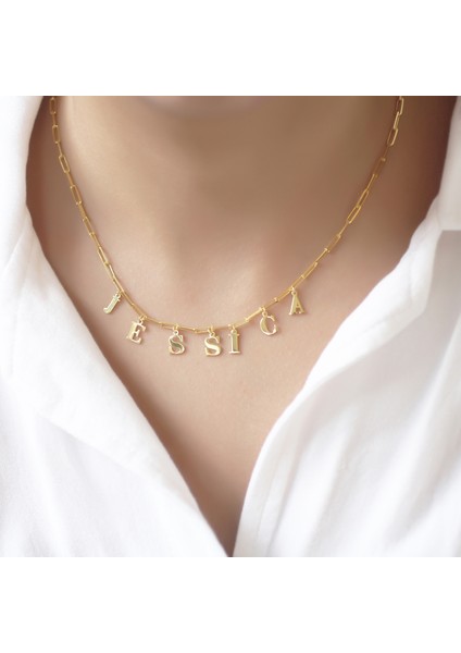 Kişiye Özel Isimli Ataç Gümüş Kolye