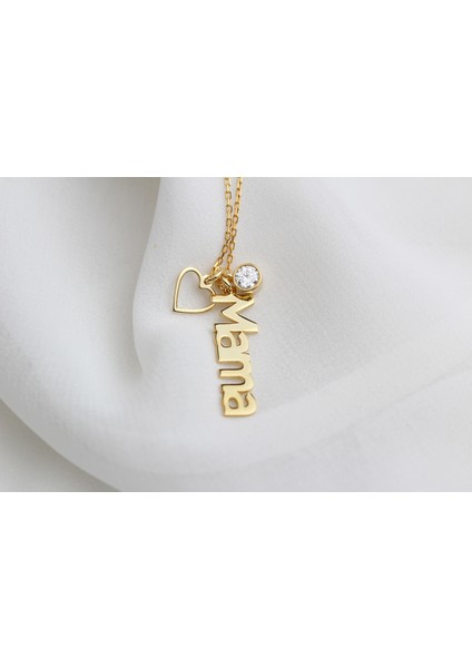 Kişiye Özel Isimli Doğum Taşlı Gümüş Kolye fiyatları