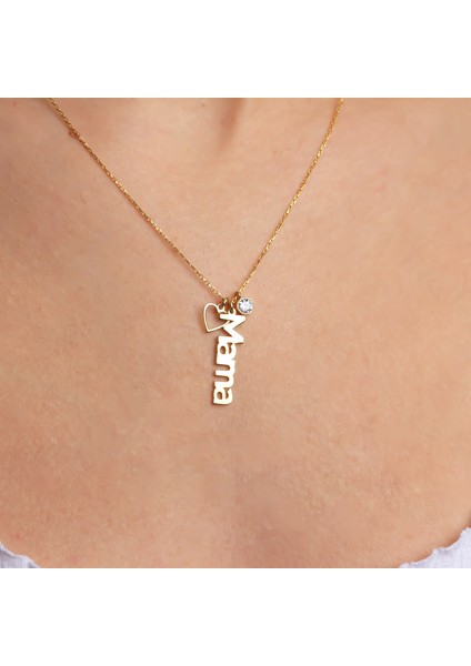 Kişiye Özel Isimli Doğum Taşlı Gümüş Kolye fırsatları