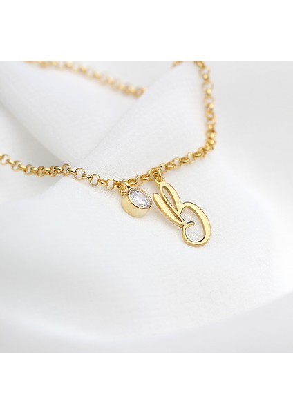 Kişiye Özel Harfli Doğum Taşlı Gümüş Bileklik modelleri