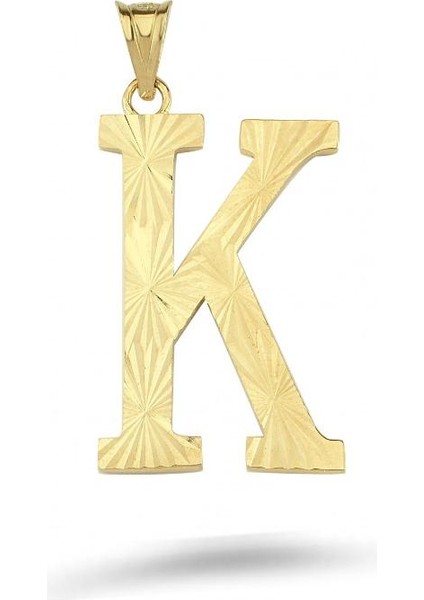 14 Ayar Kalemli Harf Altın Kolye Ucu