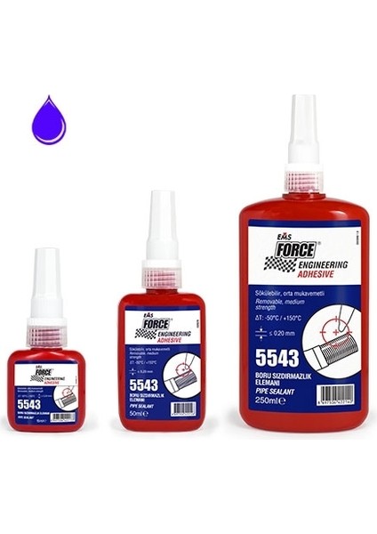 Ems FORCE.250 ml 5543 Boru Sızdırmazlık Elemanı.mavi