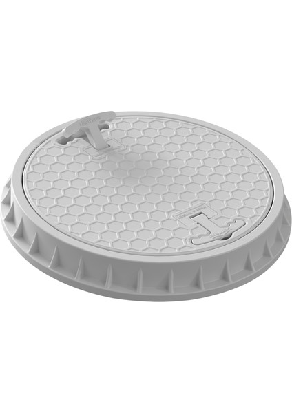 Ø 500 mm Yuvarlak El Tutamaklı Plastik Rögar Menhol Kapak ve Çerçeve