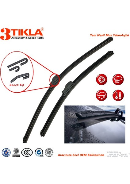 3 Tıkla Peugeot 206 Silecek Takımı (2001-2011) 650 MM/400 mm