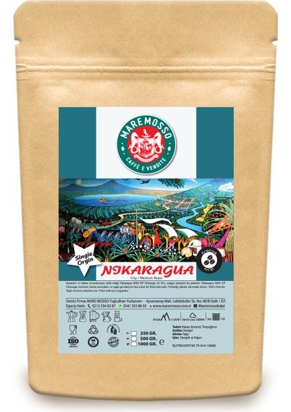 Mare Mosso Nıkaragua Shg Ep Olomega  gr Pro Yöresel Filtre Kahve 250  gr