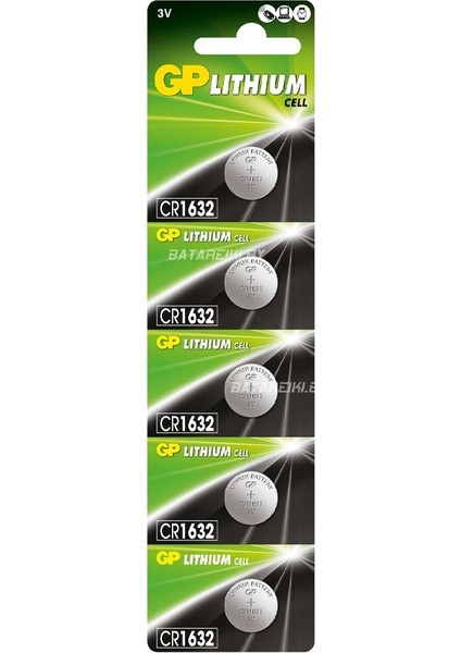 CR1632 Pil Düğme 3V 1632 Lityum 5'li
