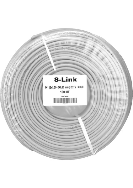 SL-CT4100 Güvenlik Kamera Cctv Kablosu 4+1 2x0.50 - 100M