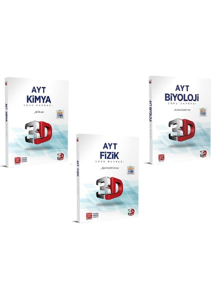 3D Yayınları Ayt Fizik Kimya Biyoloji Soru Bankası Seti Yeni 2021