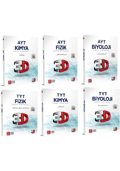 3D Yayınları Tyt Ayt Fizik Kimya Biyoloji Soru Bankası Seti Yeni 2021