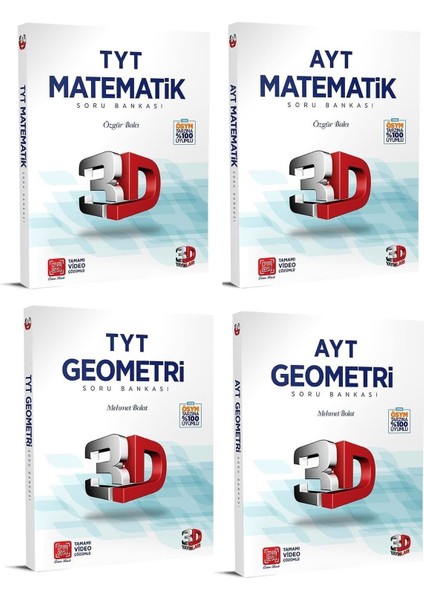 3D Yayınları Tyt Ayt Matematik Geometri Soru Bankası Seti Yeni 2021
