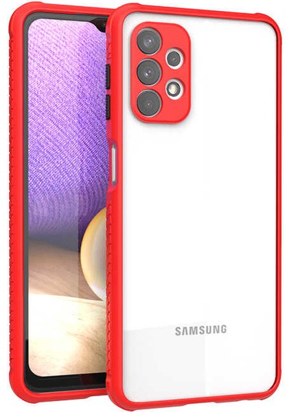 Samsung Galaxy A32 4g Kılıf Kenar Renkli Sararmaz Şeffaf Kapak