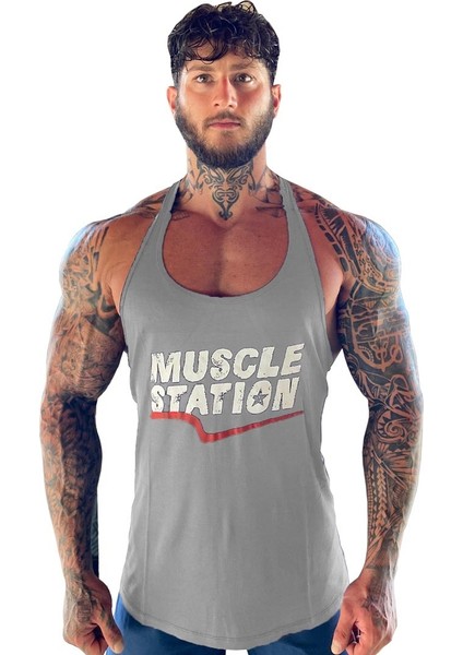 Toughman Tank Gri Workout Fitness Atlet