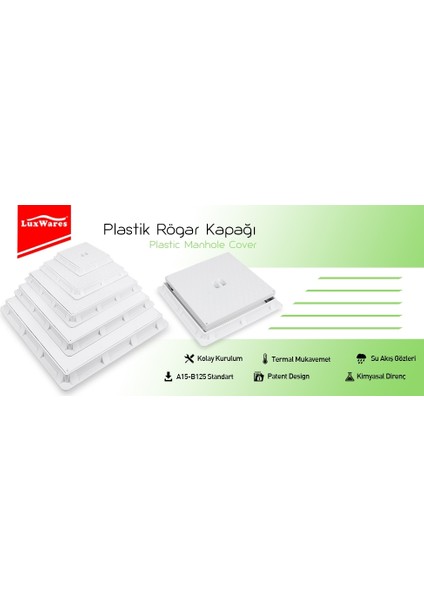 55X55 Plastik Rögar Menhol Kapak Çerçevesiz