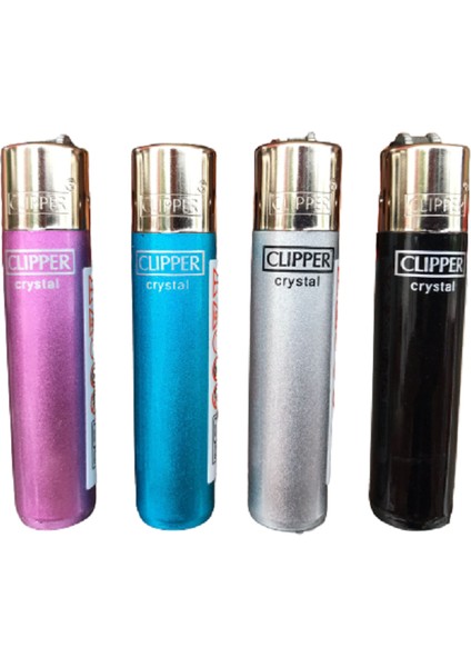 Clipper Micro Crystal Taşlı Çakmak 4'lü Set (No4)
