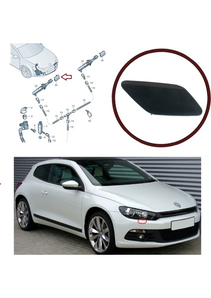 BSP1017-2 Vw Scirocco 2015-2017 Için Ön Sağ Far Yıkama Kapağı 1K8807938 fiyatları