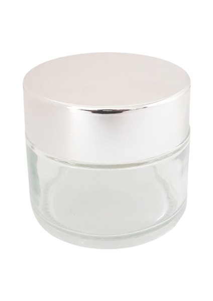 Krem Kavanozu 100 ml (5 Adet) Şeffaf Gri Kapaklı Kutu