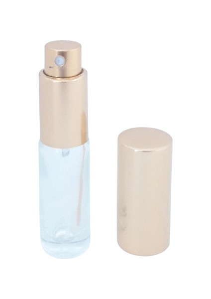 Parfüm Şişesi 5 ml (3 Adet) Sarı Metal Sprey ve Kapak Boş