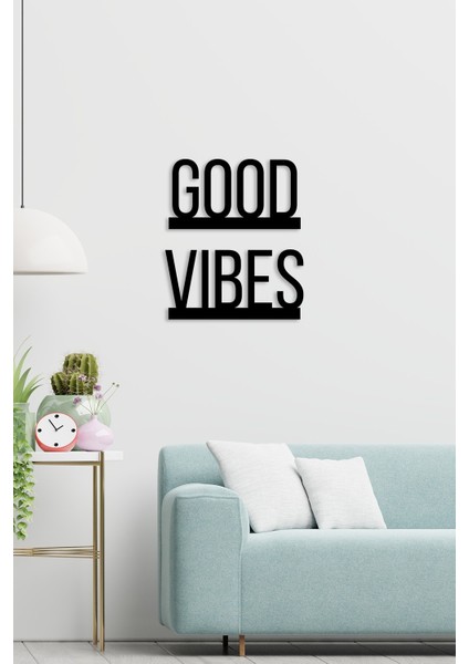 Good Vibes Ahşap Lazer Kesim Duvar Dekoru