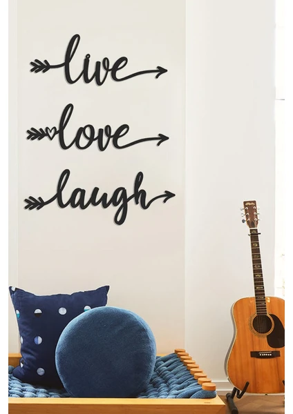 Nt Handmade Live Laugh Love 3lü Set Ahşap Duvar Dekoru