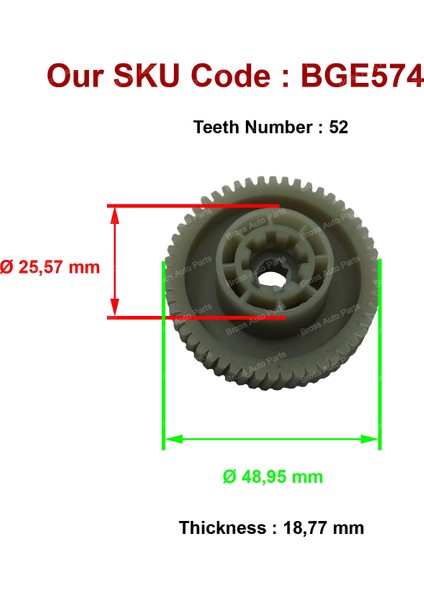 BGE574 VW Audi İçin Arka Cam Perde Motor Dişlisi 52-Diş fiyatları