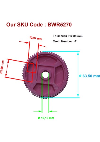 BWR5270 Volvo 200 Series 240 260 İçin Cam Kriko Motor İç Dişlisi 61-Diş fiyatları