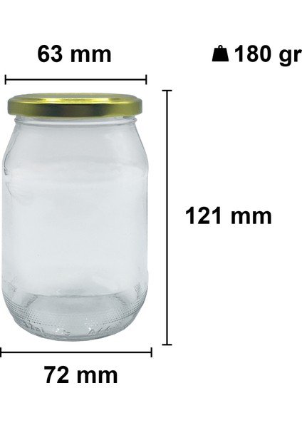 370 cc Kavanoz Metal Gold Konserve Kapaklı 370 ml Şeffaf Cam Kavanoz 20 Adet fiyatları