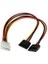 Sata Molex 2x Sata Power Molex Sata Power Güç Kablosu 4 Pin 15PIN Molex 1