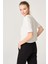 Ekru Modal Crop Basic T-Shirt 2