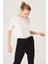 Ekru Modal Crop Basic T-Shirt 3