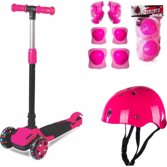 Cool Wheels Tulpar Pembe Katlanabilir Işıklı Full Set Scooter