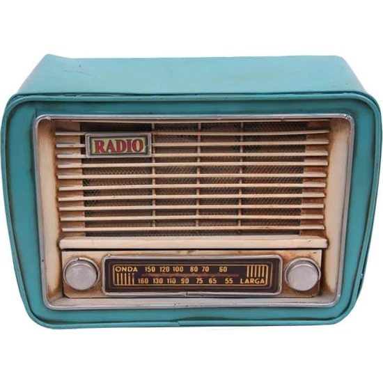 Tam İthalat Dekoratif Metal Radyo Kumbaralı Vintage Hediyelik
