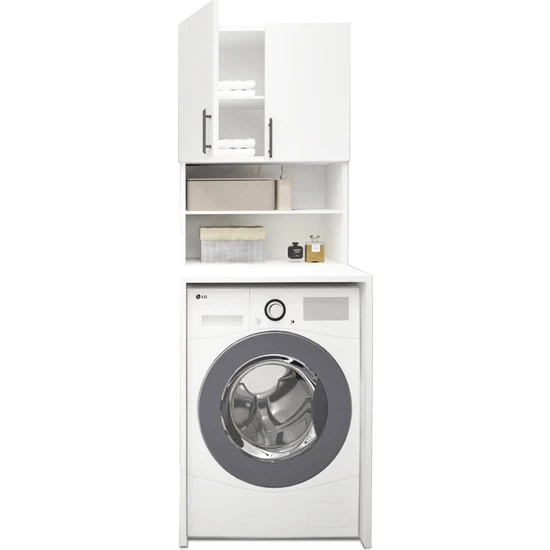 Ebatlandır DECO-1001 Çamaşır Makinesi Üstü Dolap (Uzun)