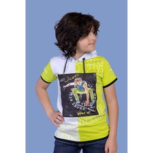 Toontoy Kids Toontoy Erkek Çocuk Garni Detaylı Kapüşonlu Baskılı Tişört