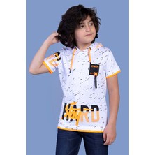 Toontoy Kids Toontoy Erkek Çocuk Kapüşonu File Detaylı Armalı Tişört